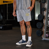 MP X Gold's Uomo Washed Graphic Oversized Sweat Pantaloncini - Steel Blue