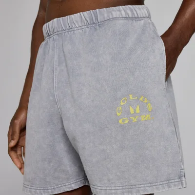 MP X Gold's Uomo Washed Graphic Oversized Sweat Pantaloncini - Steel Blue - XS Immagine 6
