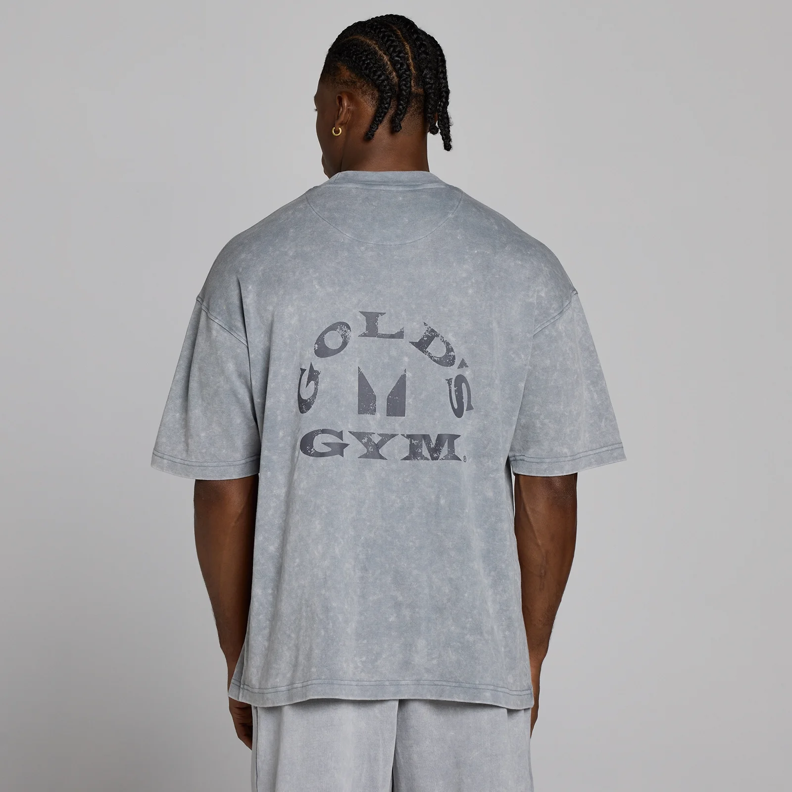 MP X Gold's Uomo Washed Graphic Oversized T-shirt - Steel Blue - XS Immagine 4